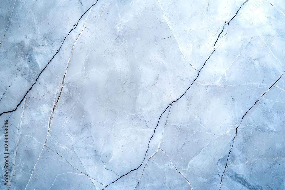Poster a close-up image of a light blue marble surface featuring unique textures and patterns, ideal for ba