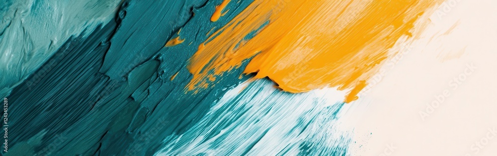 Poster vibrant abstract pencil strokes create a dynamic composition with rough textures and bold colors