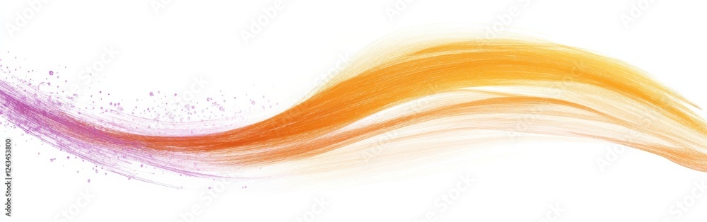 Poster abstract pencil strokes in pastel amber create flowing arcs and curves