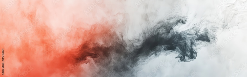 Poster soft coral and gray mist blends smoothly to create a calming abstract atmosphere