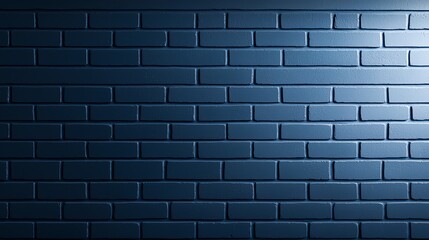 A close-up view of a modern blue brick wall, showcasing the detailed texture and shadows that create a striking visual effect. Ideal for architectural and design backgrounds.
