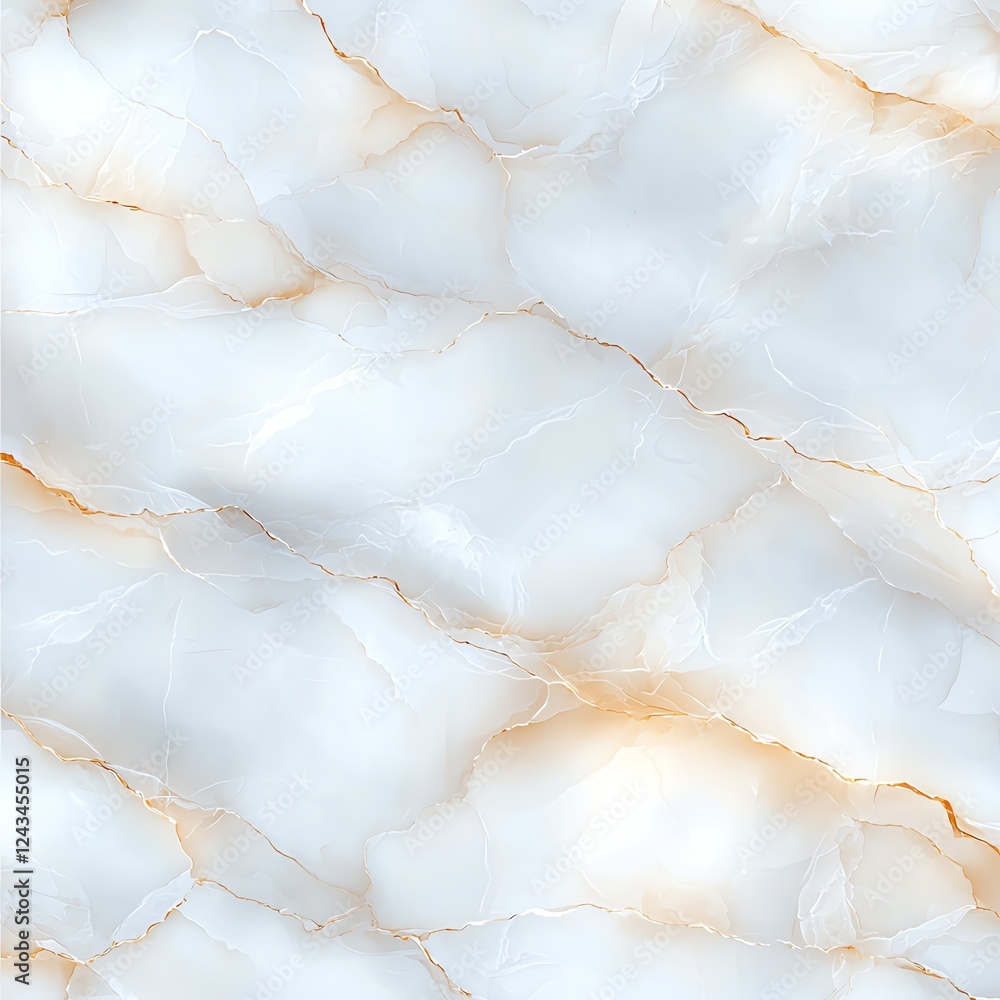 Poster a close-up view of a smooth marble texture with elegant veining in soft white and cream tones. ideal