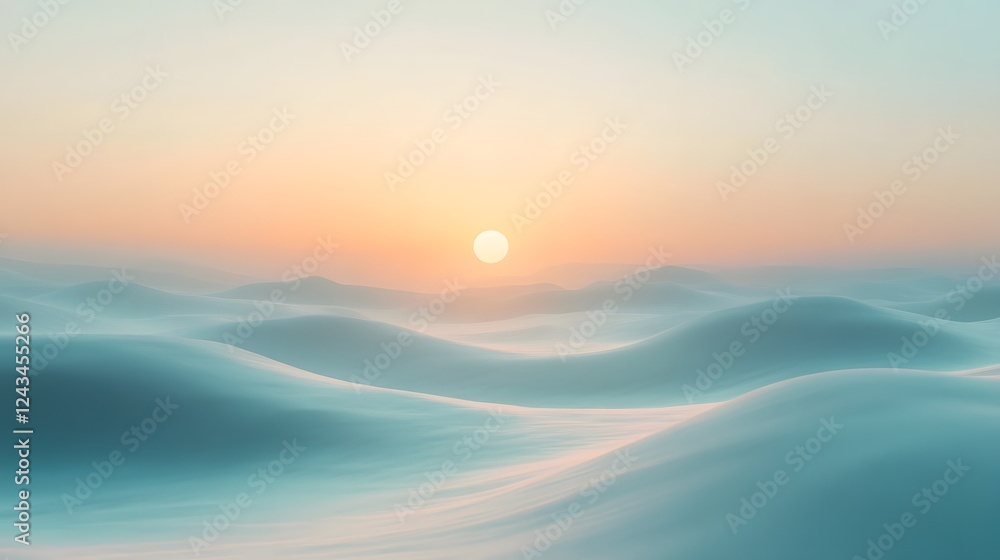 Poster serene and calming minimal background with soft blended gradients hazy atmospheric textures and a dr