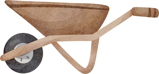watercolor wheel barrow