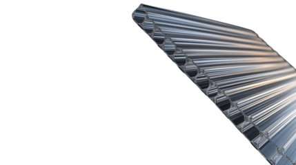 Translucent polycarbonate sheet panels with smooth glossy surface and light diffusion properties on transparent background