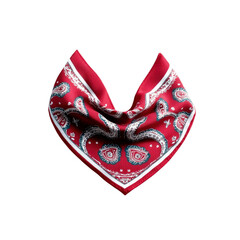 Red and Green Paisley Bandana - Folded Neck Scarf