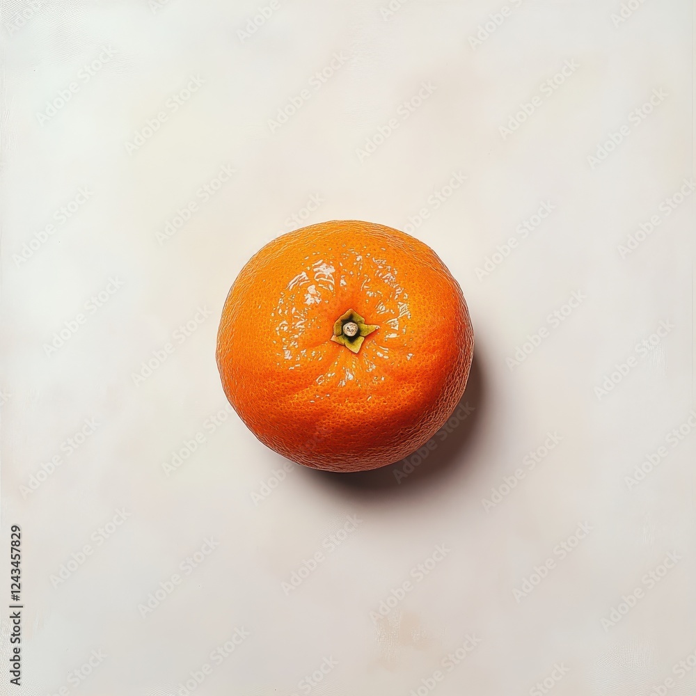 Poster fresh tangerine with vibrant orange color placed on a neutral background, inviting a sense of freshn