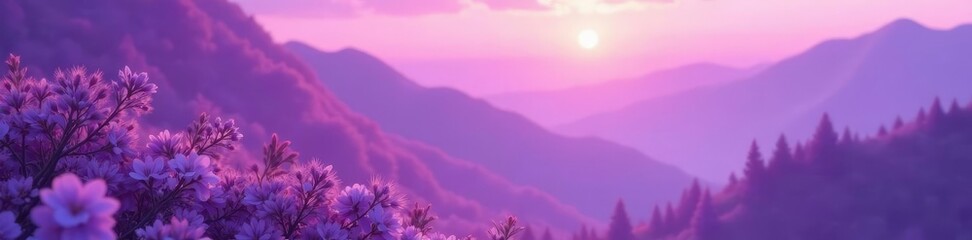 Soft pastel twilight colors blend with gentle purple hue, peaceful, purple