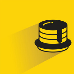 cake icon with shadow on yellow background