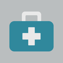First aid kit icon is a clean vector illustration of a medical emergency box with a cross symbol
