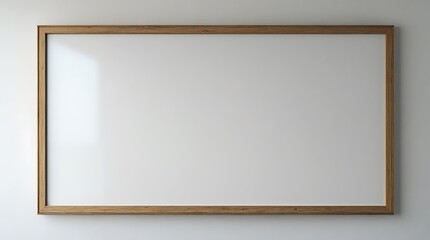 Clean Whiteboard with Wood Frame for Business Presentation Template