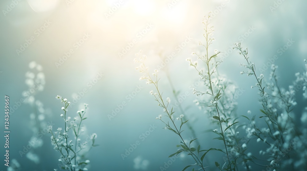 Poster serene minimal background with soft subtle gradients blending together to create a calming dreamy at