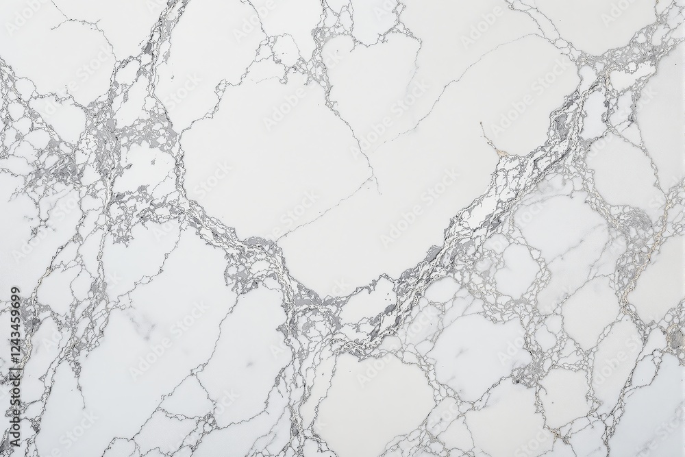 Poster white marble texture with intricate gray veins forming a natural pattern, suitable for backgrounds, 