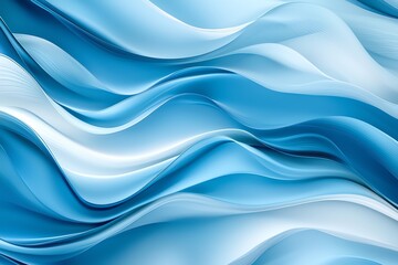 A mesmerizing abstract design featuring smooth waves of blue and white. This image evokes serenity and fluidity, making it ideal for backgrounds, web design, and artistic projects.