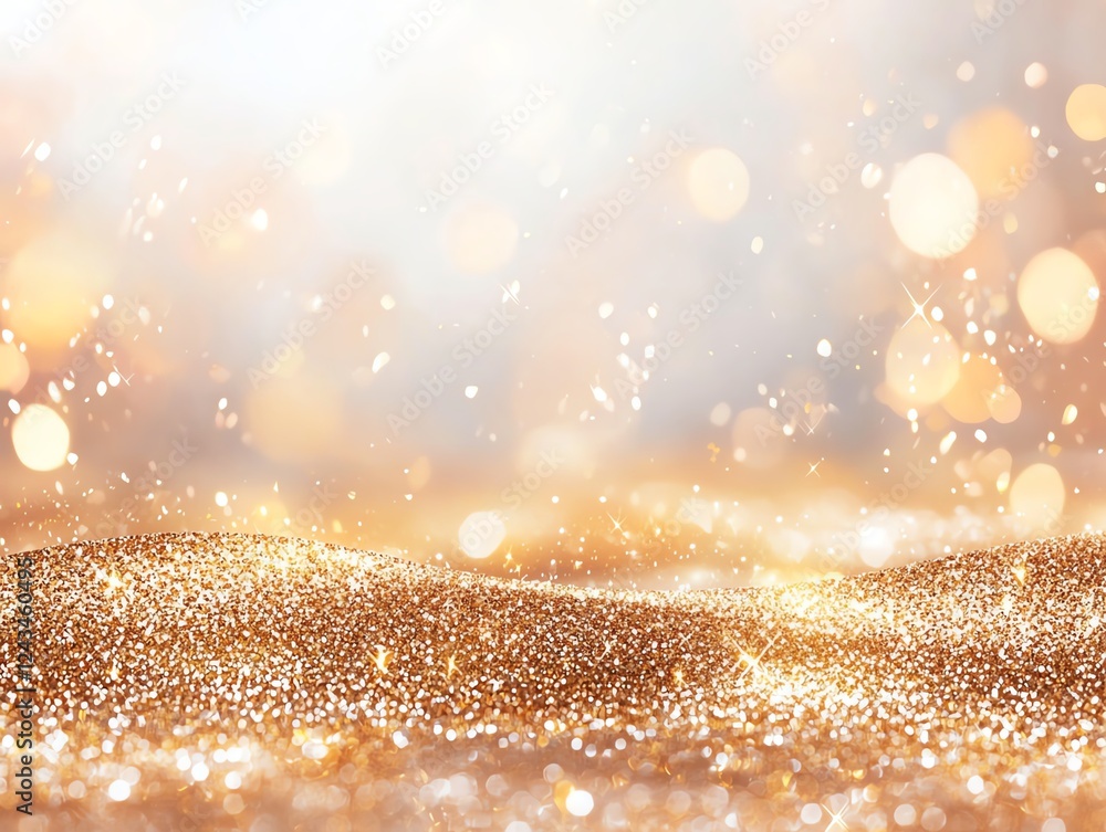 Poster a mesmerizing background of golden sparkles and shimmering particles. ideal for creating stunning vi