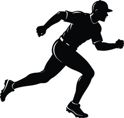 silhouette of a player running