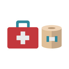 Fototapeta premium First aid kit icon is a clean vector illustration of a medical emergency box with a cross symbol