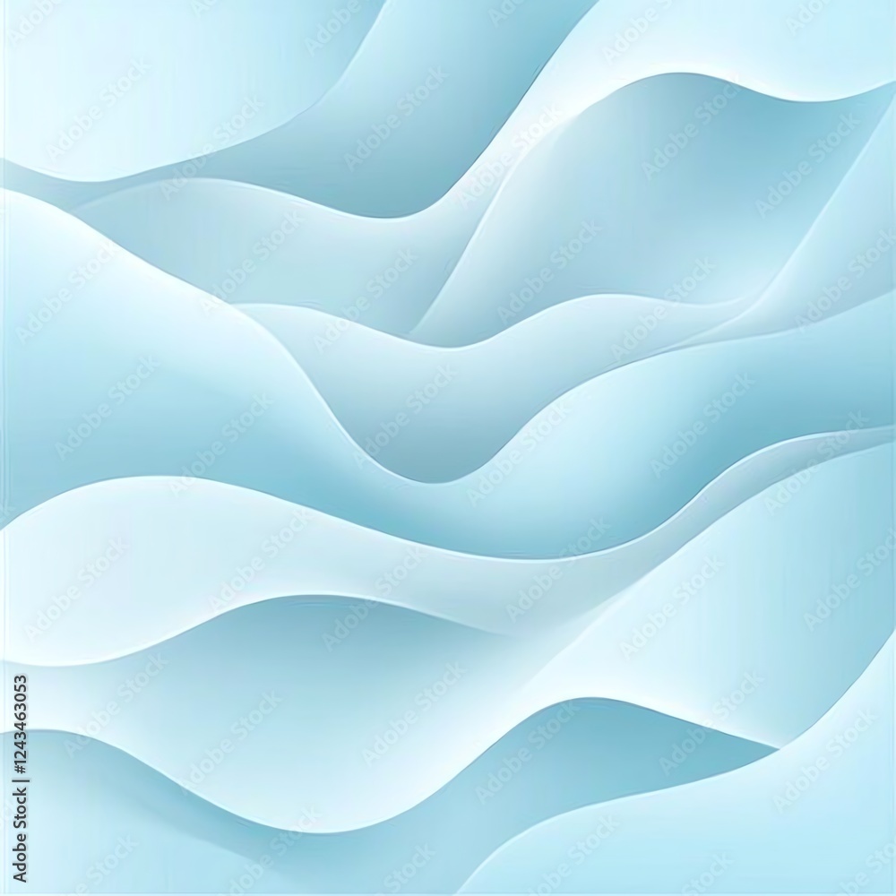 Poster a serene abstract background featuring gentle wavy lines in soft blue tones, perfect for creating a 