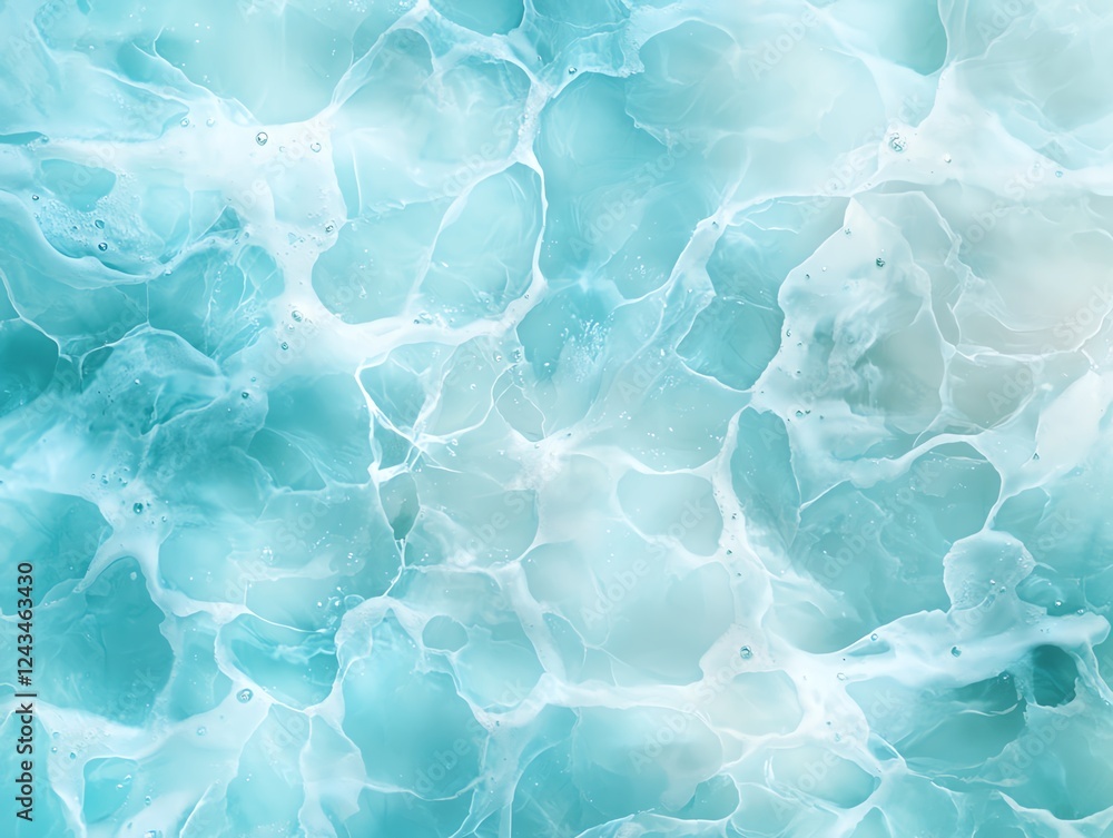 Poster a serene and calming abstract image showcasing gentle waves of turquoise water, creating a tranquil 