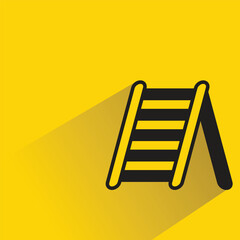 ladder icon with drop shadow on yellow background