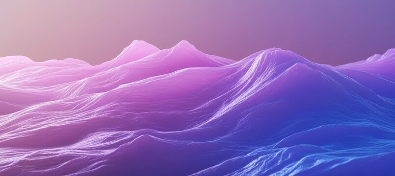 Abstract 3D Render, Neon Pink and Blue Gradient, Seamless Looping Wavy Texture Background