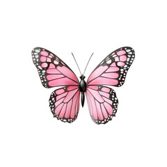 Pink Butterfly with Black and White Spots on Isolated Transparent background