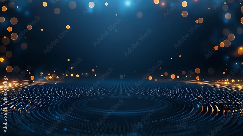 Poster a stunning abstract background featuring bright bokeh lights and smooth circular patterns, perfect f