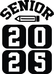Senior 2025 best T-shirt Design vector