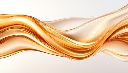 Obraz premium A stunning abstract image featuring smooth golden waves flowing gracefully across a soft background. Ideal for backgrounds, designs, or artistic projects requiring elegance.