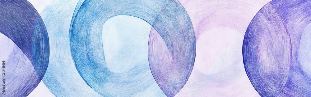 Fototapete overlapping circular forms in pastel shades create a calming visual composition expressing tranquili