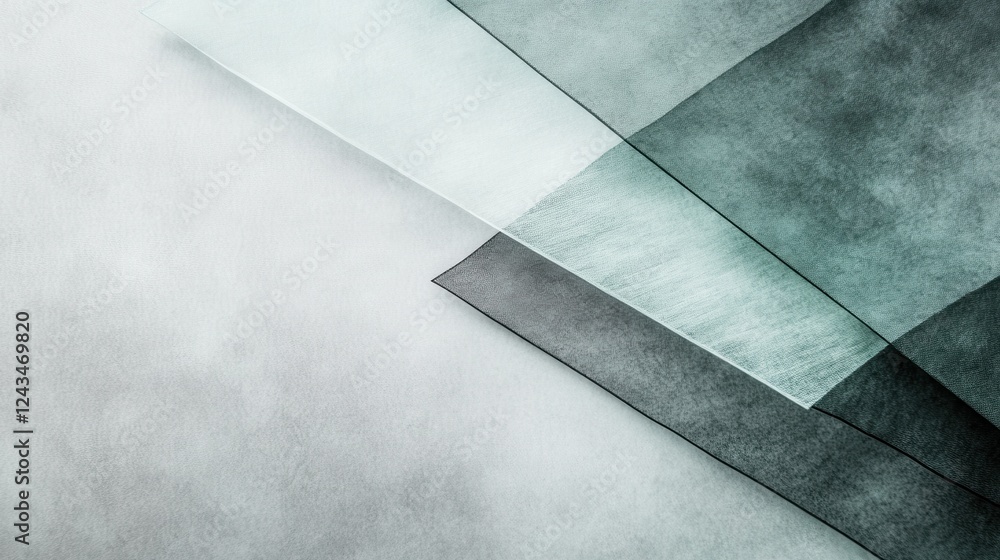Poster Exploration of minimalist pencil strokes with a gradient effect on layered translucent paper textures