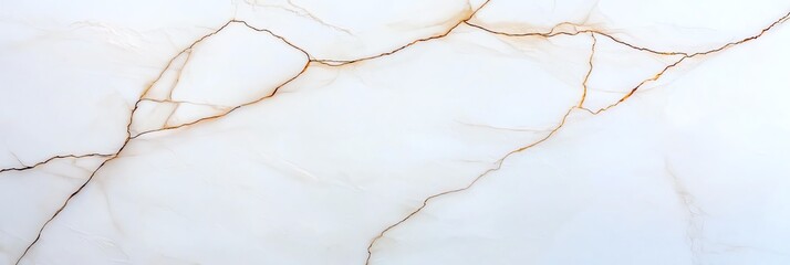A stunning white marble surface features delicate golden veins creating an elegant and luxurious appearance, perfect for interior designs, countertops, or artistic backgrounds.