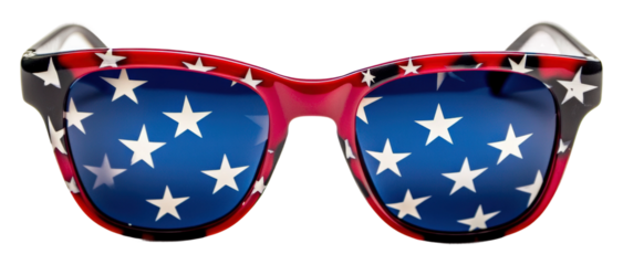 Colorful patriotic sunglasses usa product studio isolated on transparent background