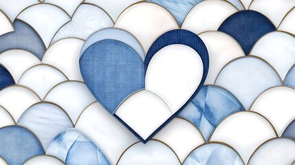 Fototapeta premium Heart patterns in blue