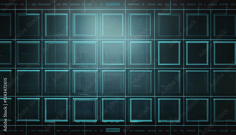 Aufkleber abstract digital grid background with glowing blue lines. it's an abstract image of a futuristic dig
