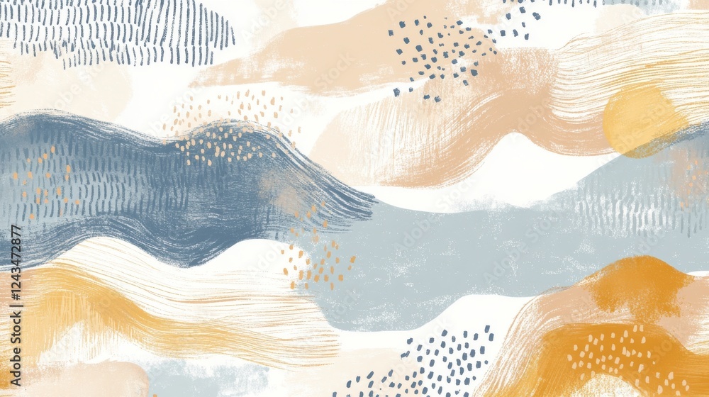 Aufkleber Elegant pencil strokes and dashed patterns create a visually striking backdrop for artistic expression