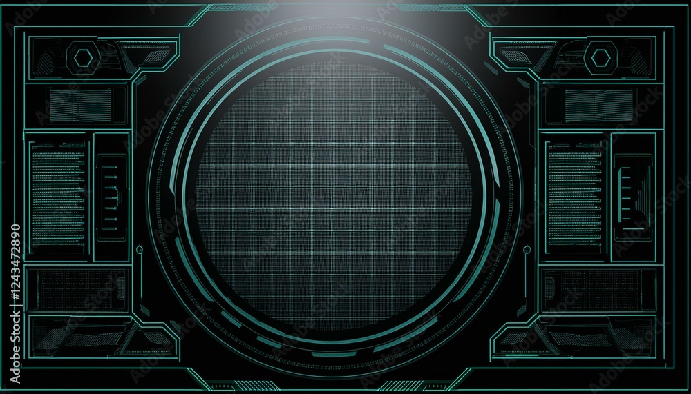 Poster futuristic technology interface hud display