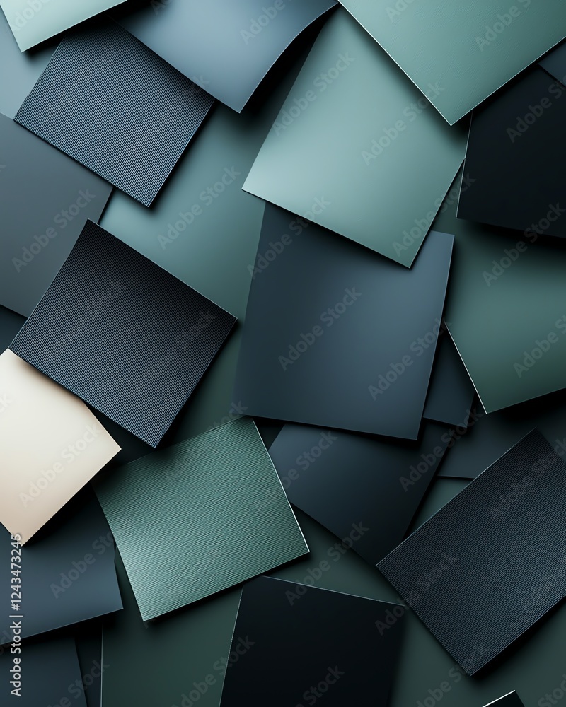 Poster a vibrant arrangement of various colored paper squares creating an abstract pattern. perfect for bac