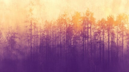 Abstract forest silhouette in muted tones with a serene twilight atmosphere capturing the essence of nature's beauty