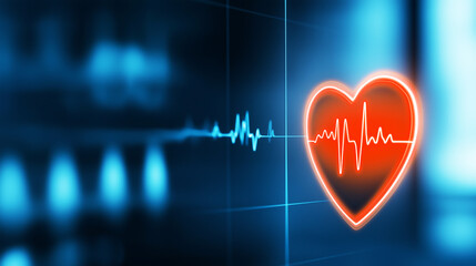 Heartbeat pulse showing on futuristic medical screen displaying patient health