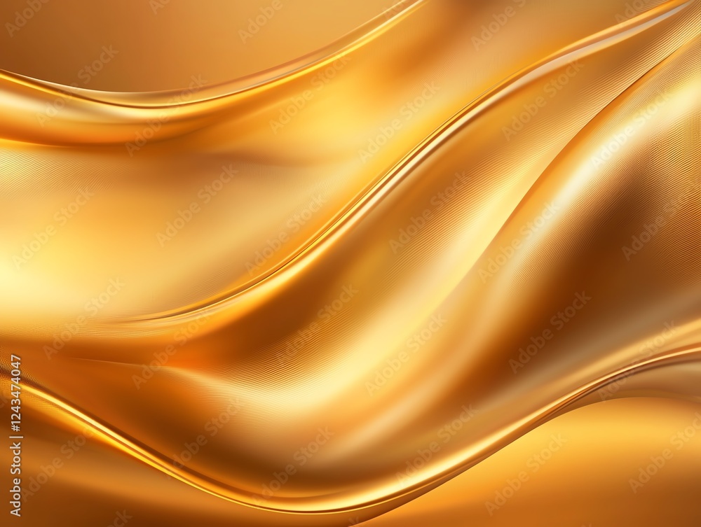 Poster a vibrant golden fabric background that creates an elegant and luxurious feel. the smooth waves and 