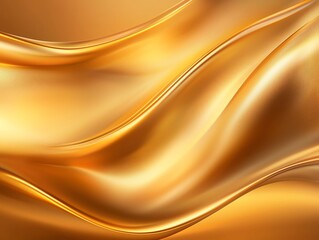 Fototapeta premium A vibrant golden fabric background that creates an elegant and luxurious feel. The smooth waves and rich texture enhance any design project, perfect for adding sophistication.