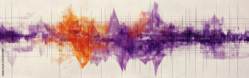 Leinwandbilder abstract composition created using pencil strokes depicting vibrant colors and dynamic shapes resemb