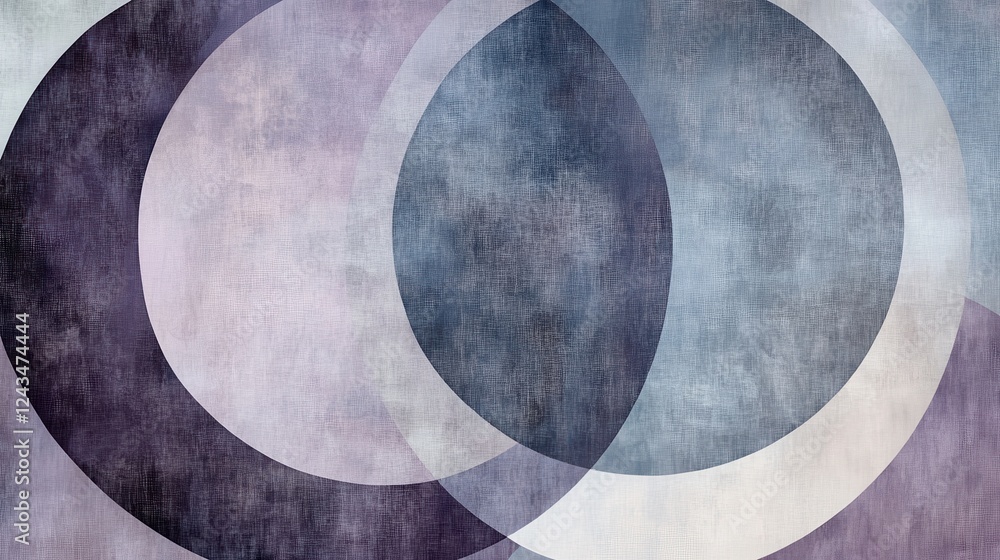 Aufkleber Abstract design featuring overlapping circles in muted lavender tones depicting a serene and harmonious composition