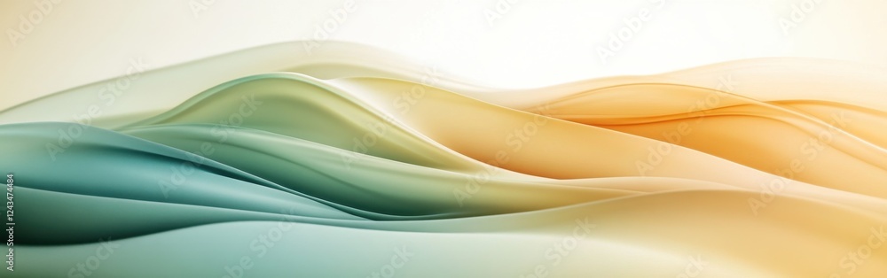 Aufkleber Abstract flowing lines create a serene atmosphere with pencil strokes in soft colors