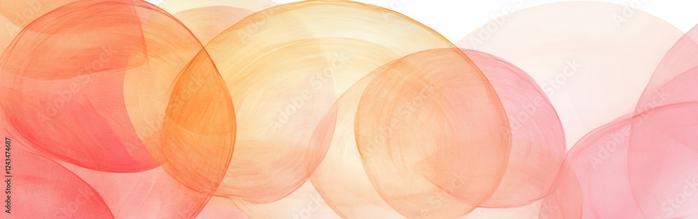 Fototapete colorful abstract circular pencil strokes create a calming gradient of warm tones on a clean backgro