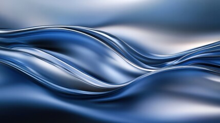 Fototapeta premium Waves of deep blue create an abstract bokeh effect in a soothing visual display of color and light