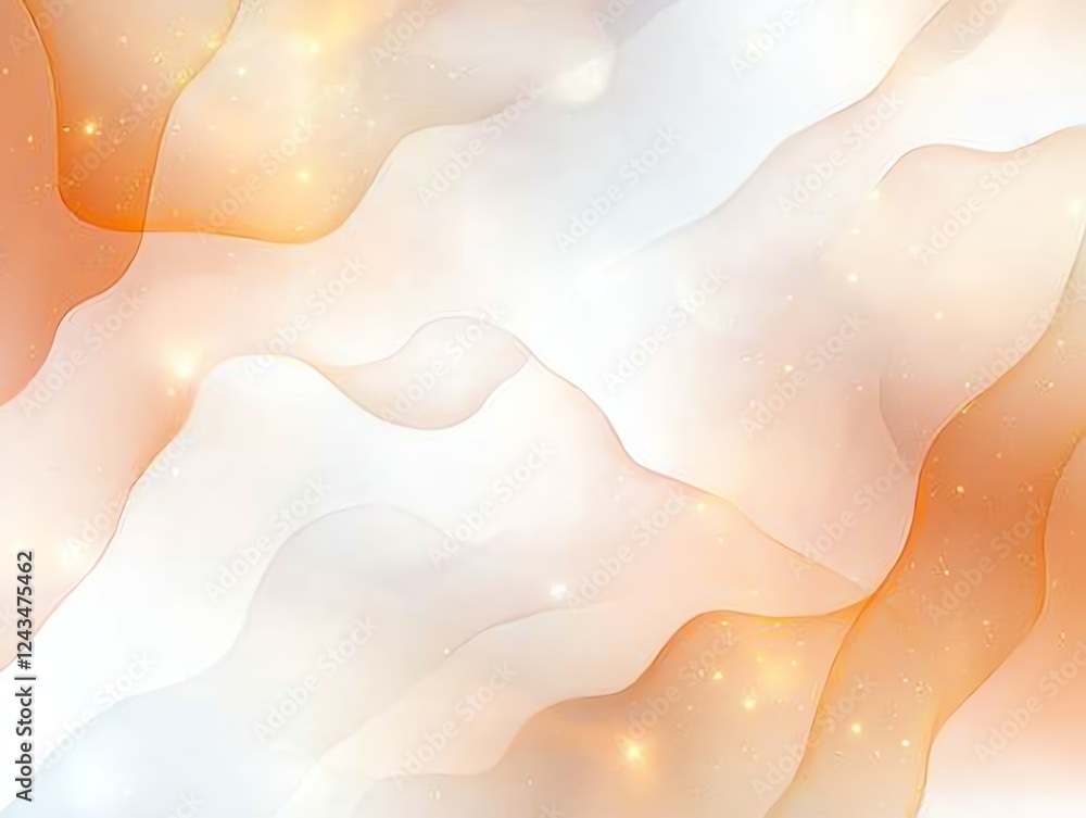 Poster abstract design with soft waves and warm hues, creating a serene and inviting background perfect for