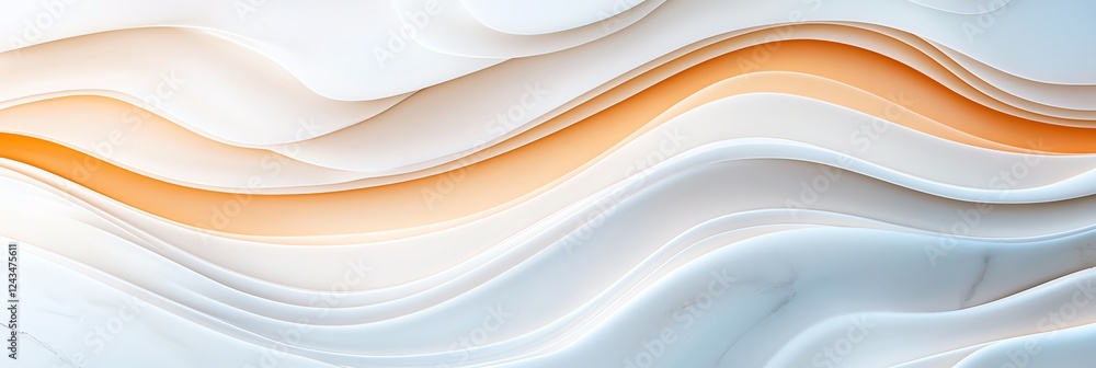Poster abstract fluid wave patterns create a soothing visual effect, blending soft colors and flowing lines