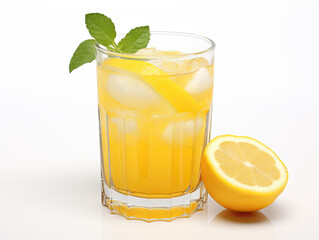 Fototapeta premium Refreshing Lemonade Drink with Lemon and Mint
